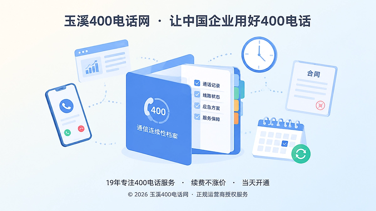 企业建立400电话通信连续性档案的扁平化插画